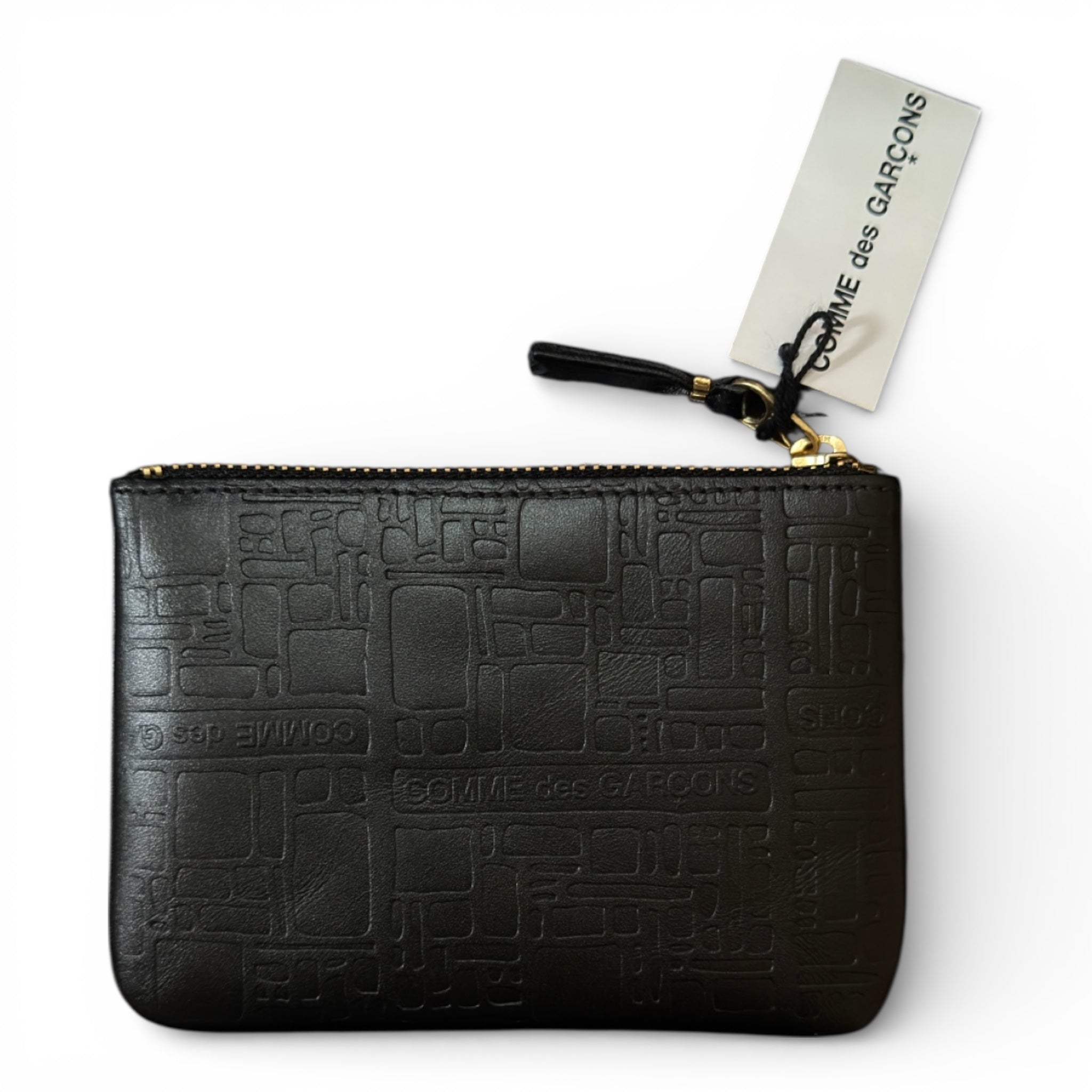 COMME DES GARÇONS EMBOSSED LOGOTYPE ZIP POUCH