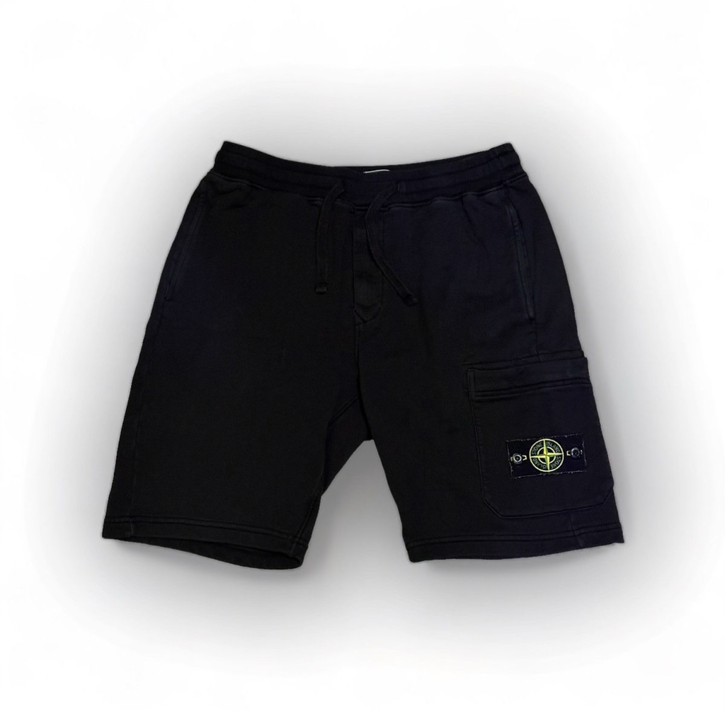 STONE ISLAND CARGO BERMUDA GARMENT DYED SWEATSHORTS