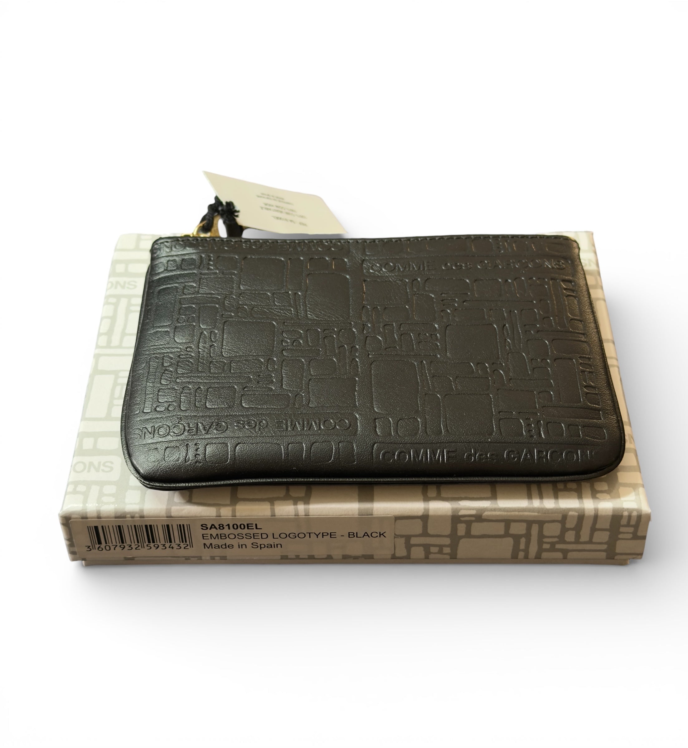 COMME DES GARÇONS EMBOSSED LOGOTYPE ZIP POUCH