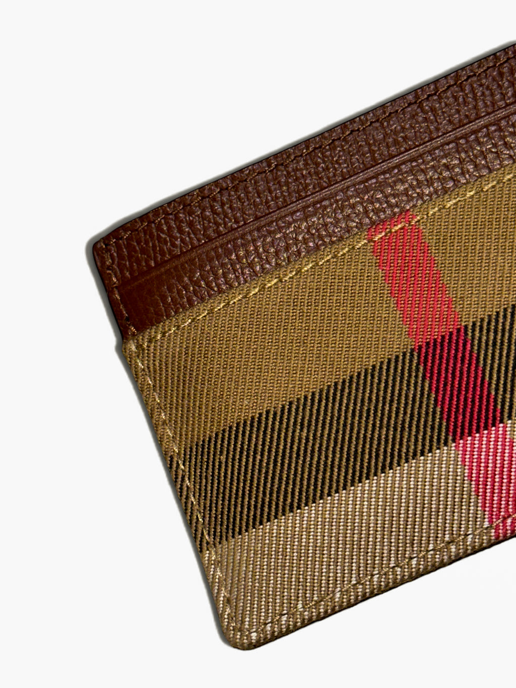 BURBERRY CHECK KNIT CARD CASE
