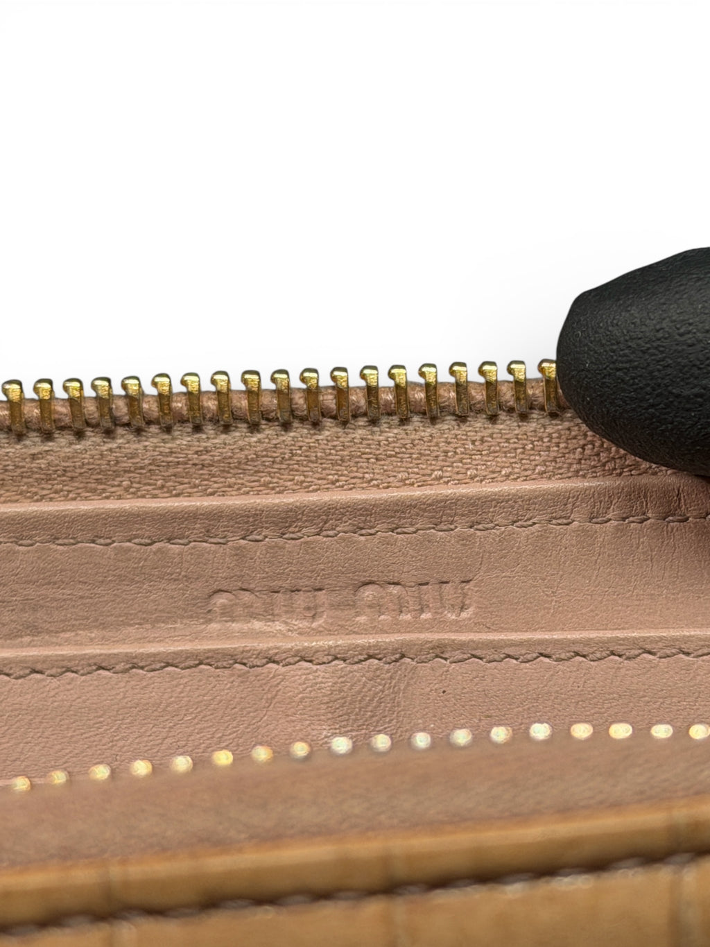 MIU MIU CROC EMBOSSED LAMBSKIN LARGE WALLET