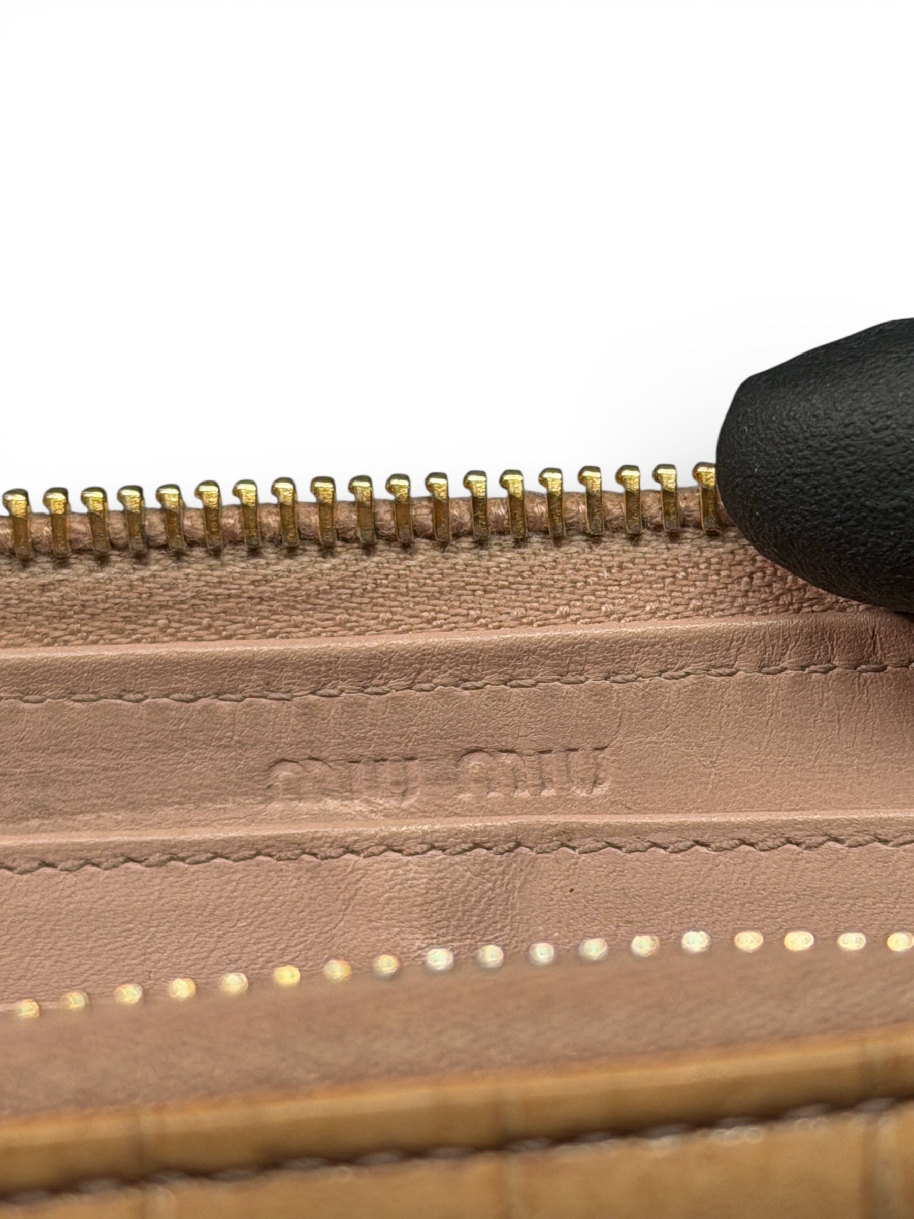 MIU MIU CROC EMBOSSED LAMBSKIN LARGE WALLET