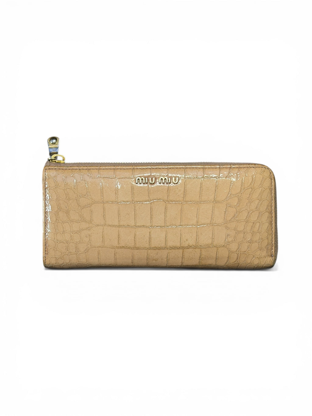 MIU MIU CROC EMBOSSED LAMBSKIN LARGE WALLET