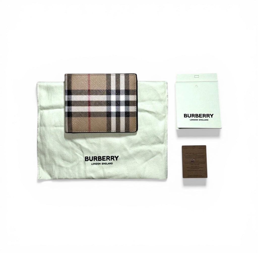 BURBERRY CHECK SLIM BIFOLD WALLET