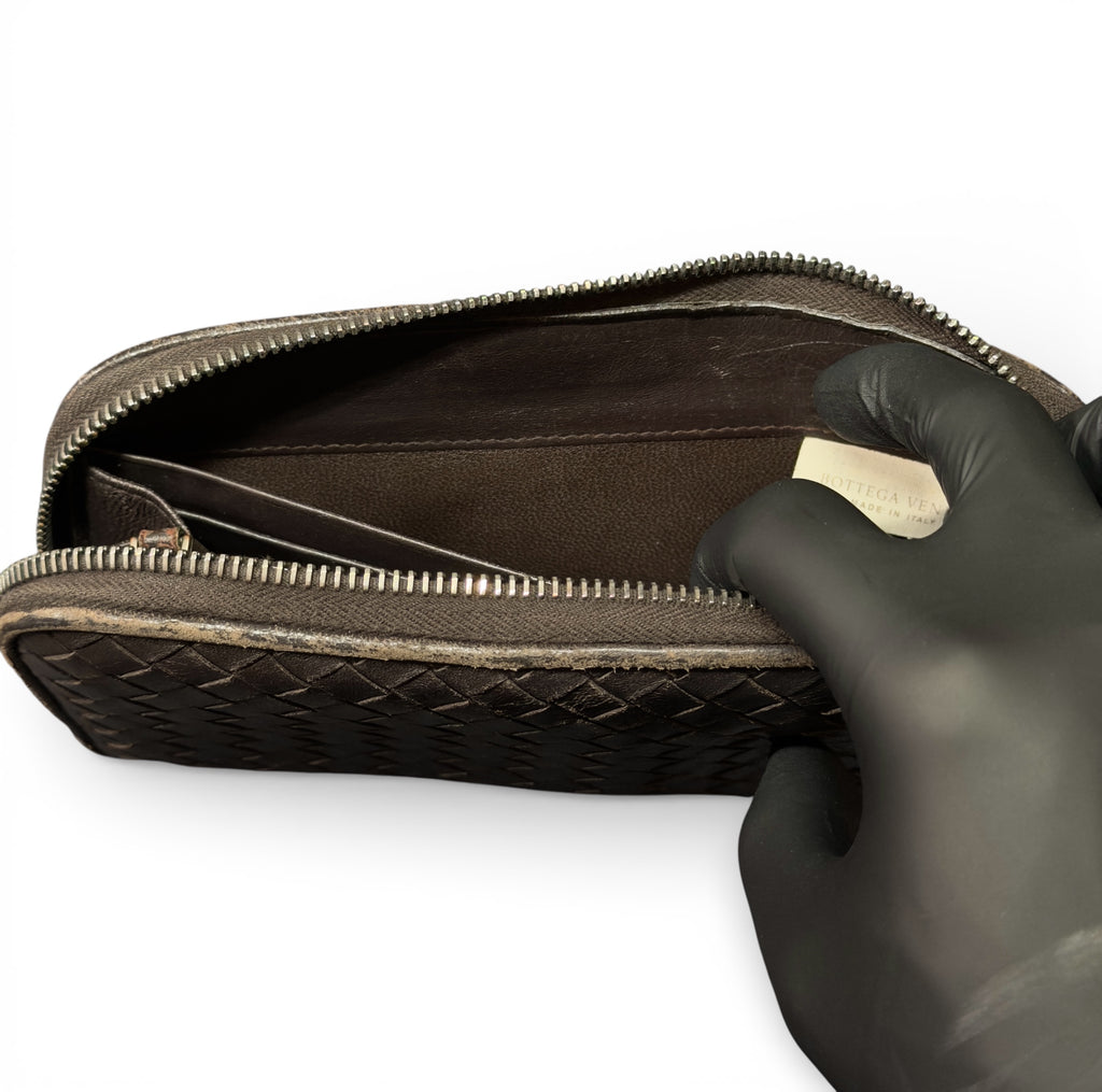 BOTTEGA VENETA INTRECCIATO PICCOLO ZIP AROUND WALLET