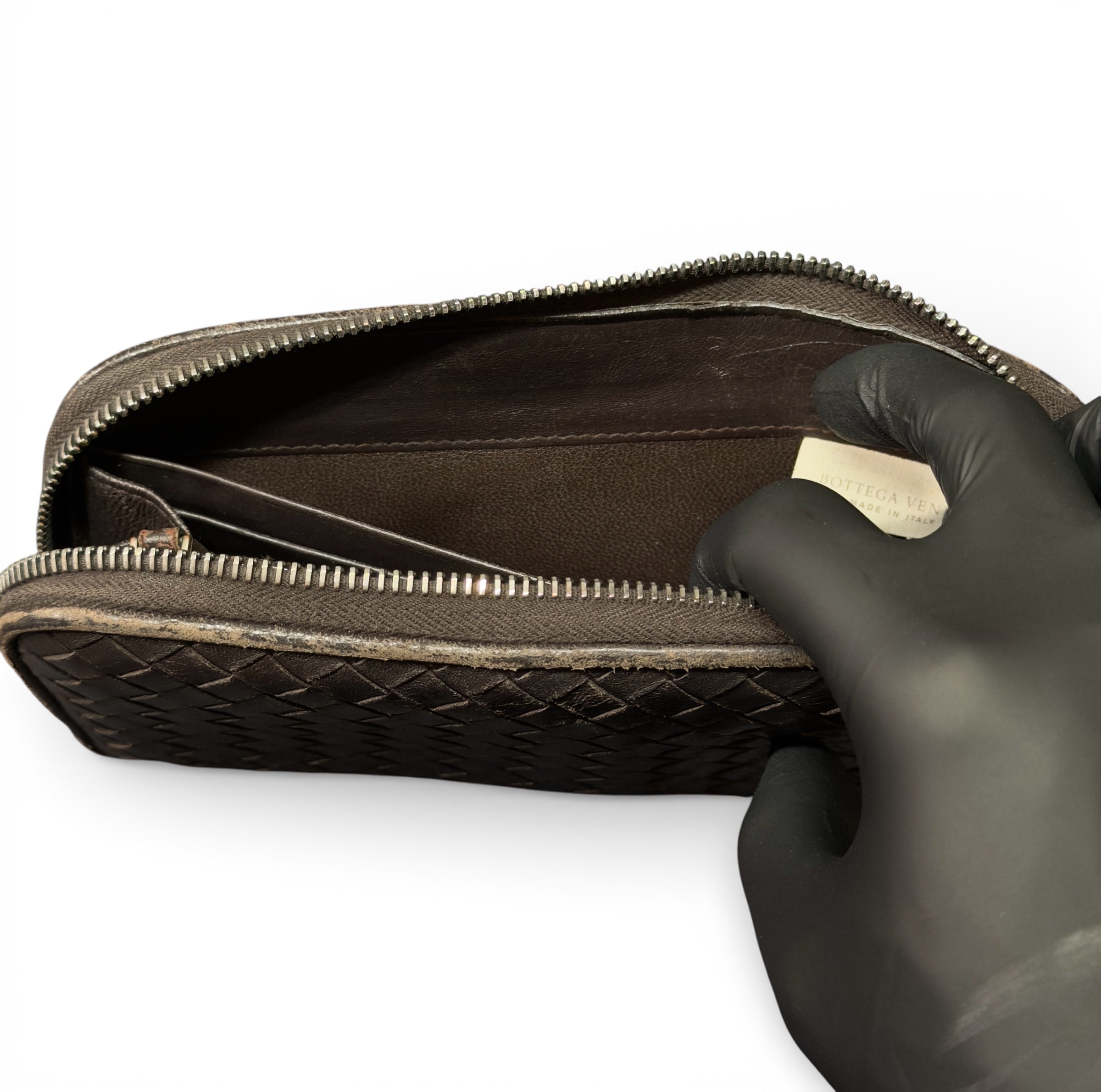 BOTTEGA VENETA INTRECCIATO PICCOLO ZIP AROUND WALLET