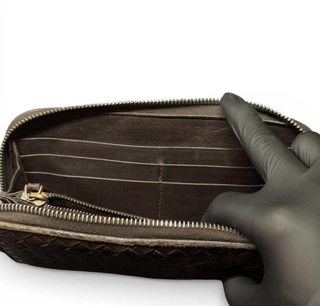 BOTTEGA VENETA INTRECCIATO PICCOLO ZIP AROUND WALLET