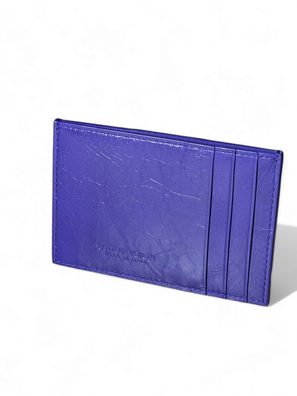 BOTTEGA VENETA PURPLE INTRECCIO CARD HOLDER