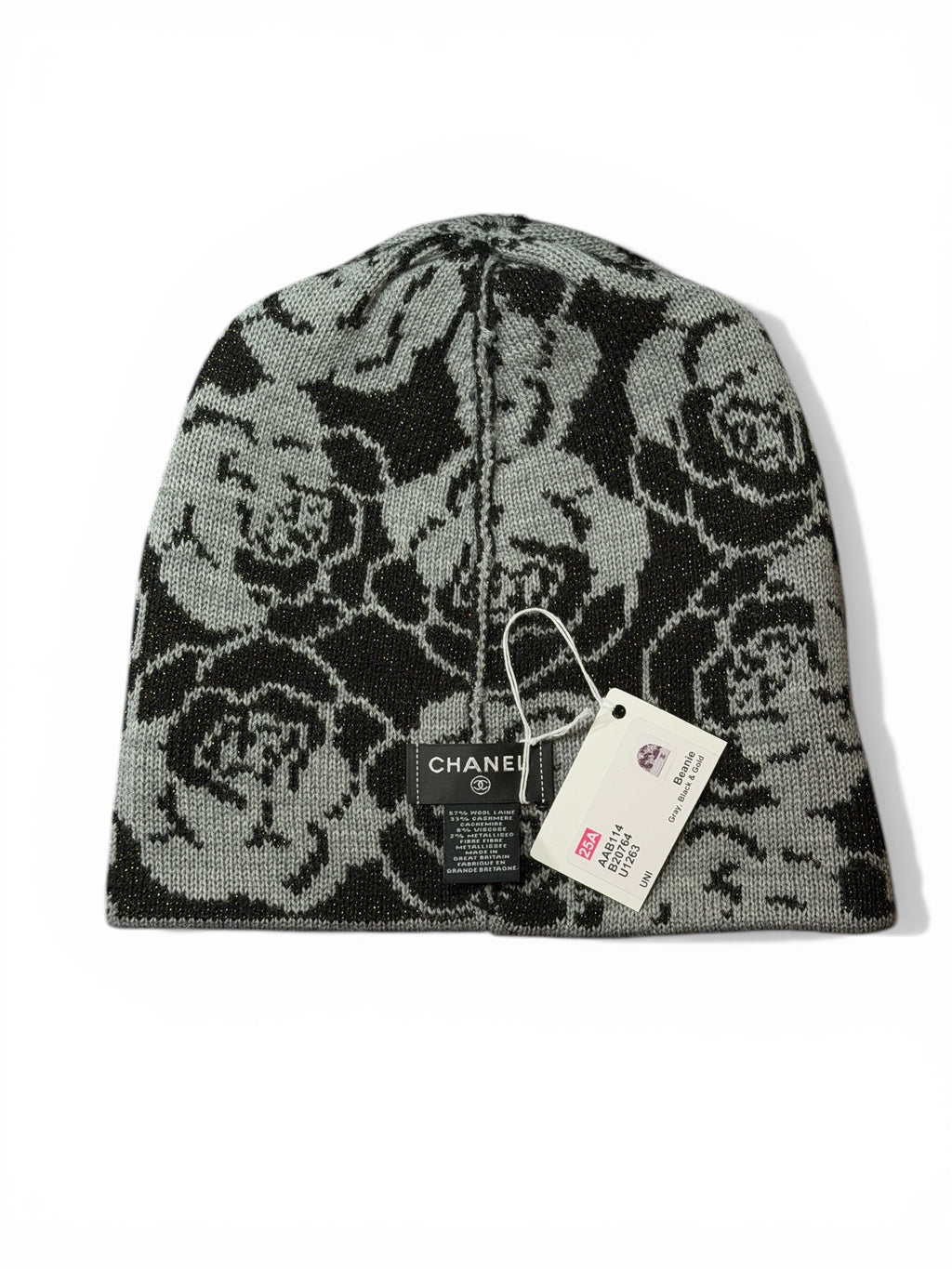CHANEL CLOCHE 25A CAMELLIA REVERSIBLE BEANIE