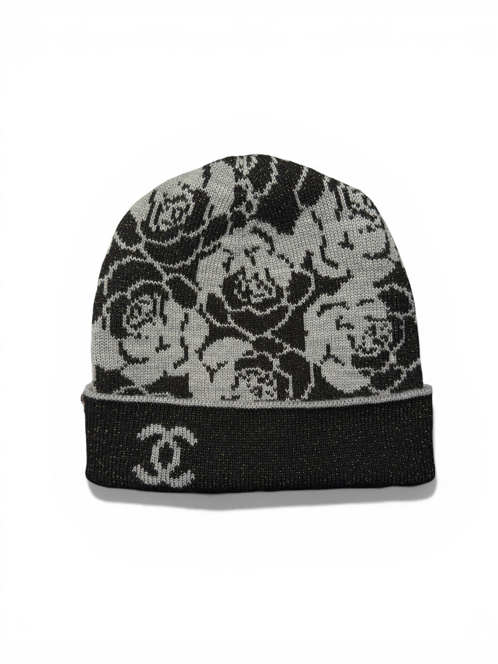 CHANEL CLOCHE 25A CAMELLIA REVERSIBLE BEANIE
