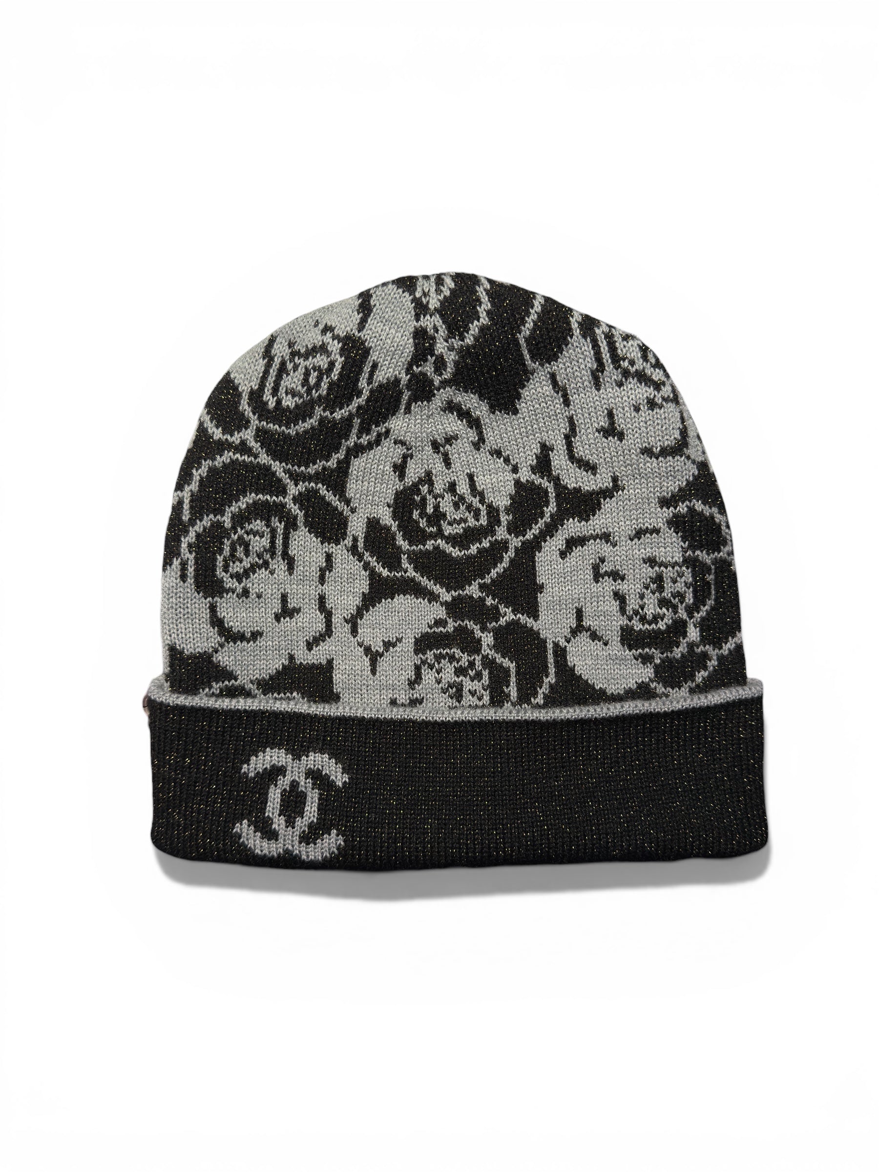 CHANEL CLOCHE 25A CAMELLIA REVERSIBLE BEANIE