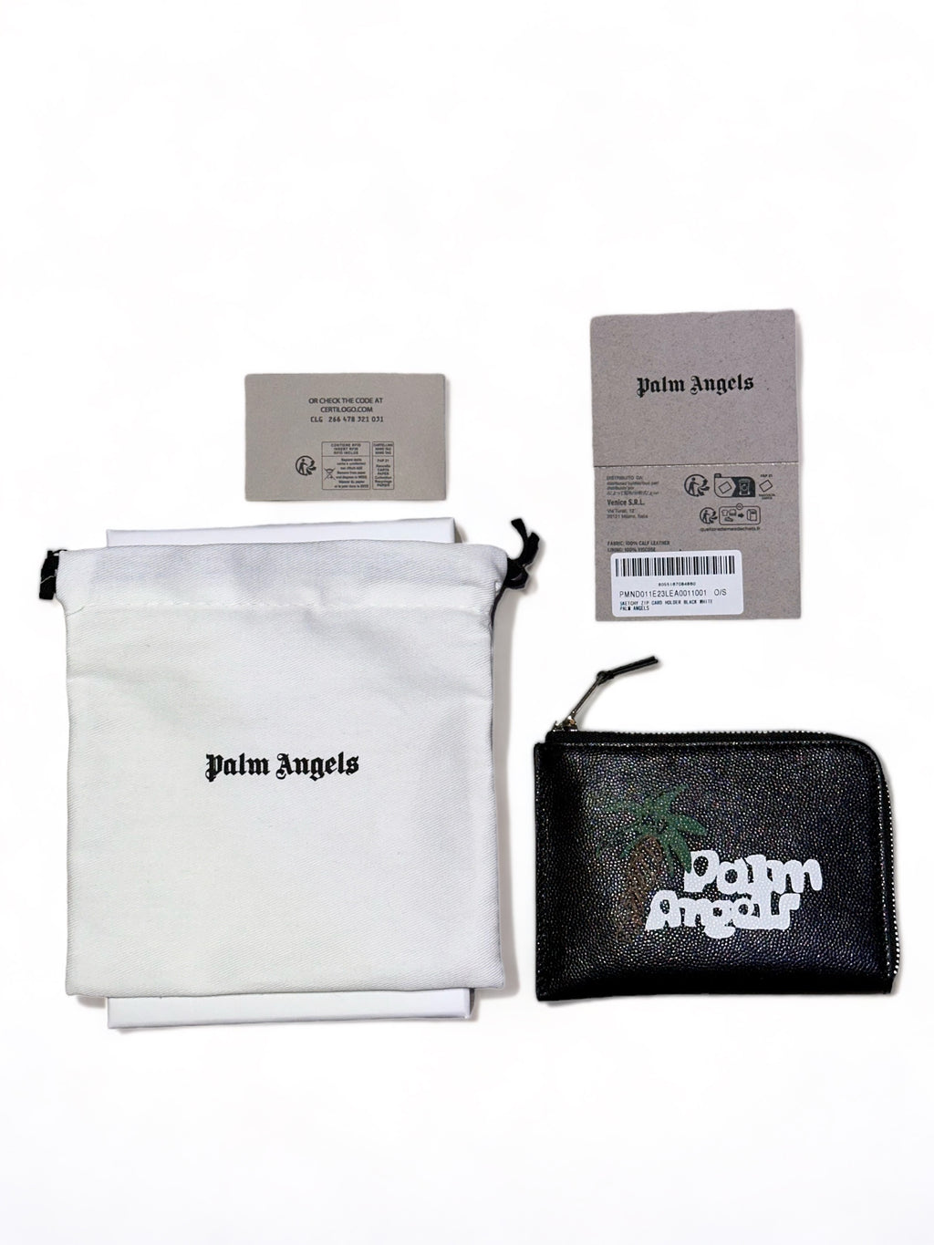 PALM ANGELS SKETCHY ZIPPED CARDHOLDER