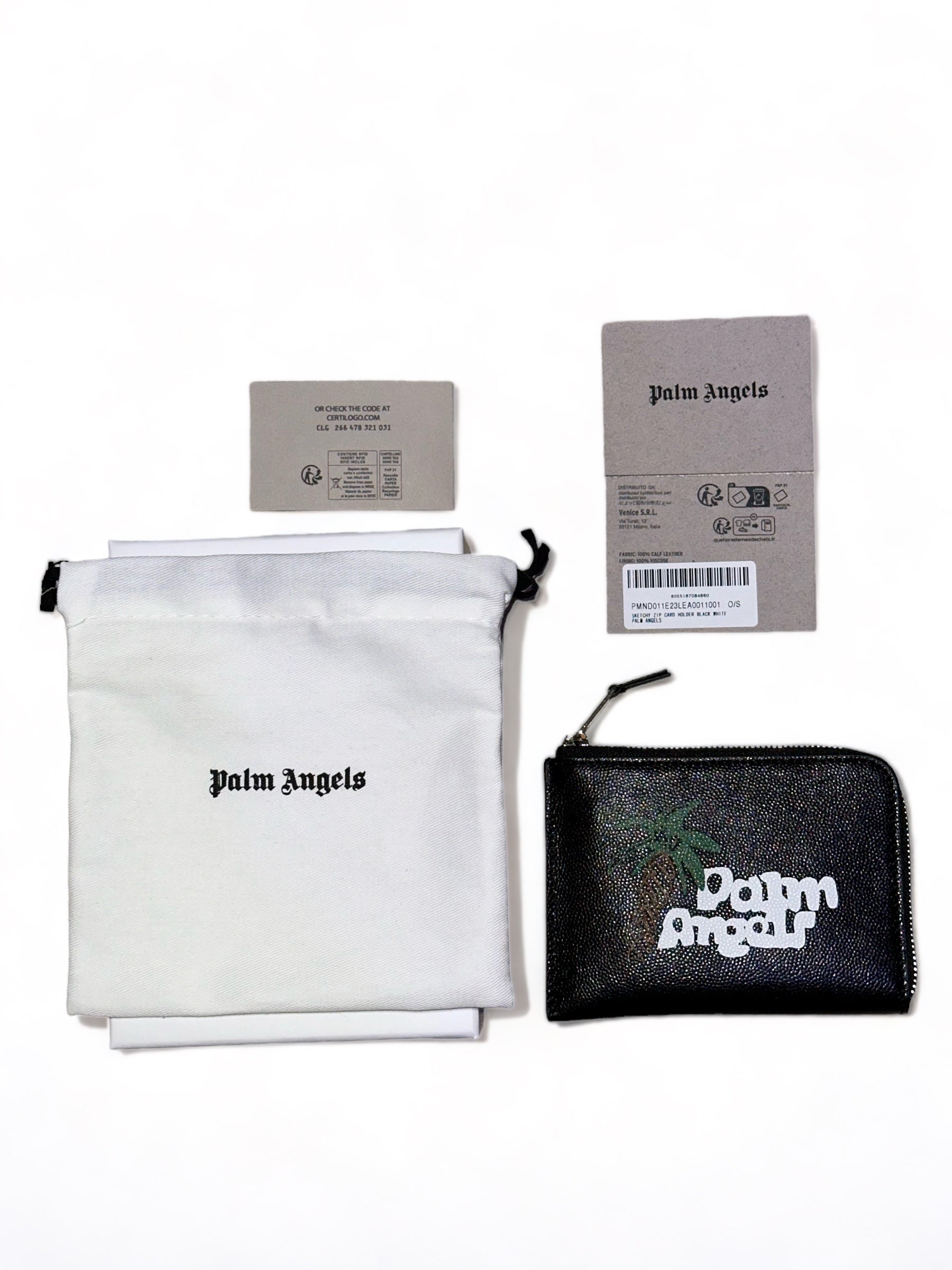 PALM ANGELS SKETCHY ZIPPED CARDHOLDER