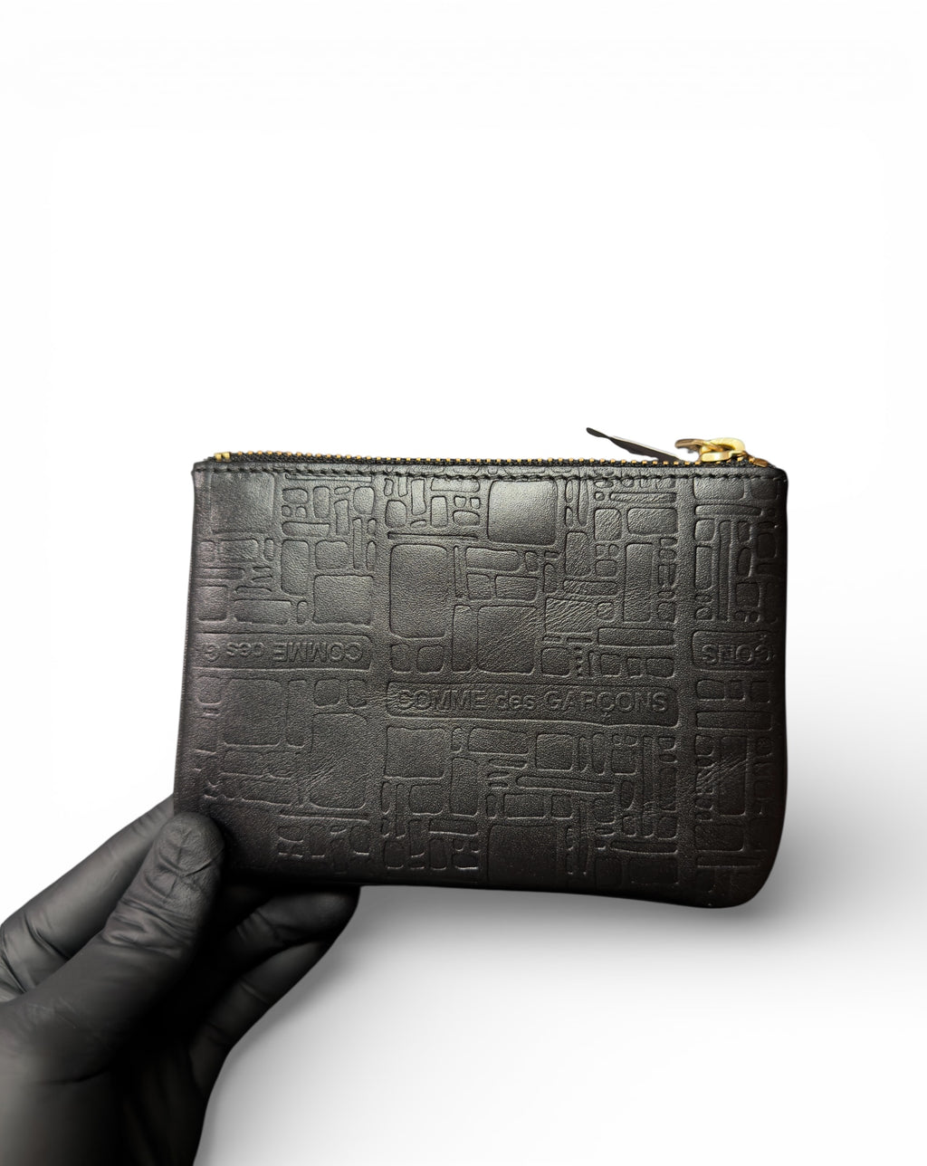 COMME DES GARÇONS EMBOSSED LOGOTYPE ZIP POUCH