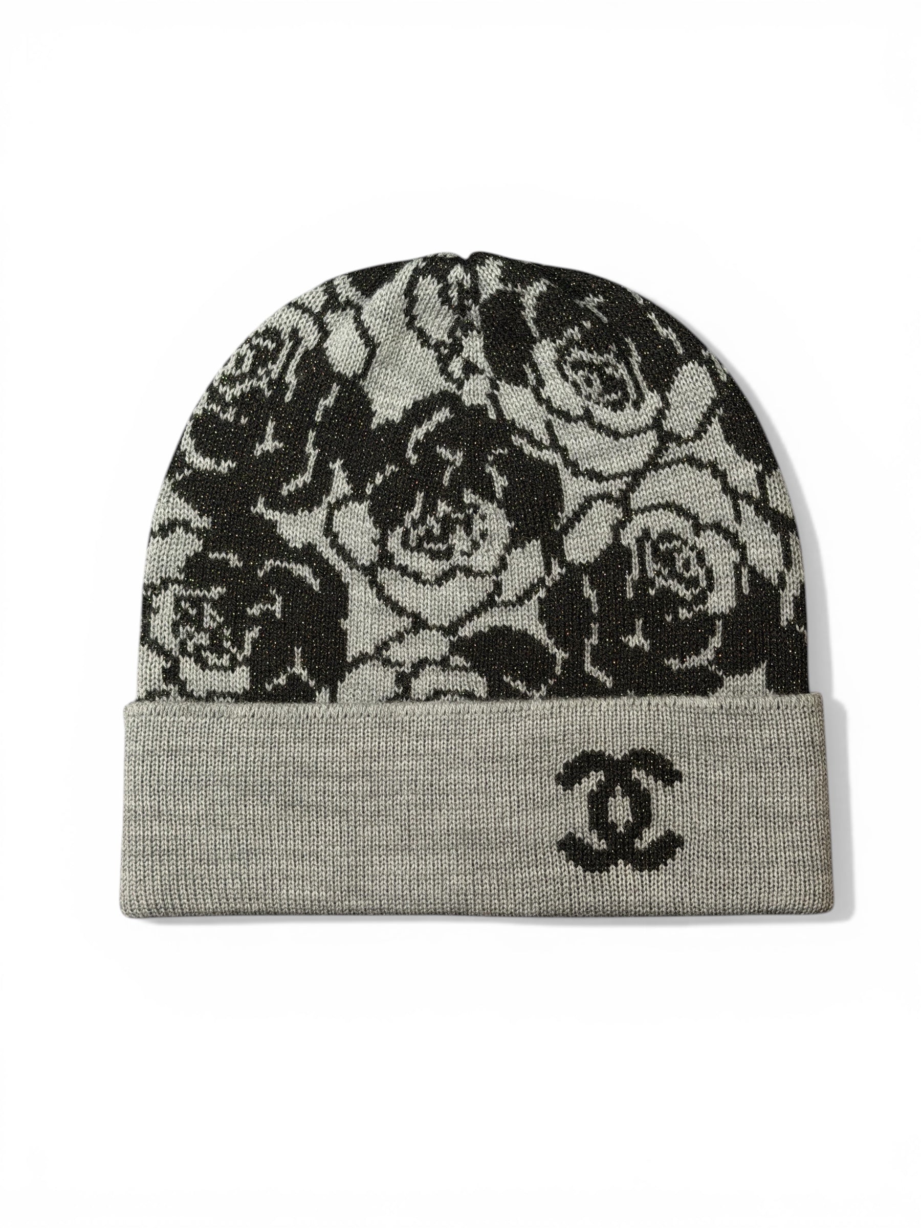 CHANEL CLOCHE 25A CAMELLIA REVERSIBLE BEANIE