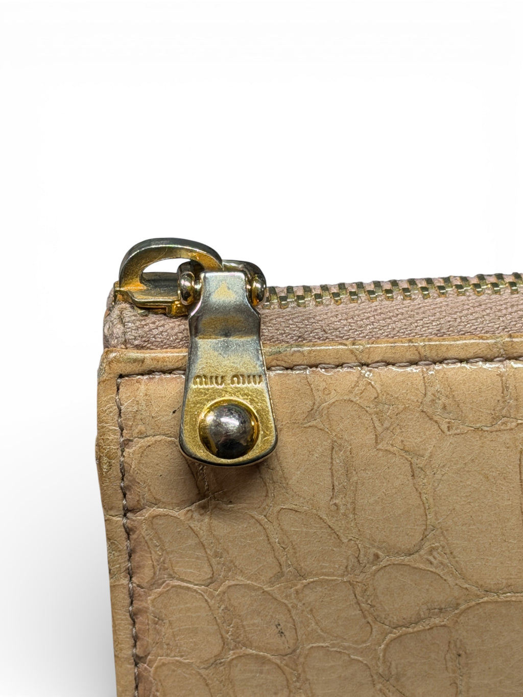 MIU MIU CROC EMBOSSED LAMBSKIN LARGE WALLET